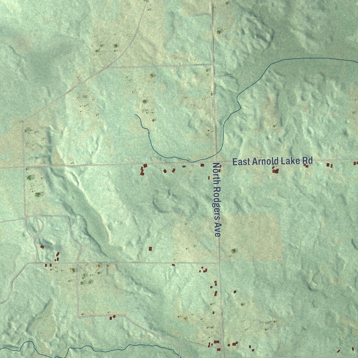 Second close-up of the map of Hamilton, Clare County, Michigan print showing more streets and buildings