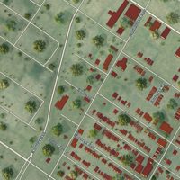 Second close-up of the map of Hamilton Heights, Missouri print showing more streets and buildings