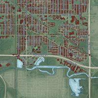 Second close-up of the map of Hammond, Indiana print showing more streets and buildings