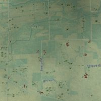 Second close-up of the map of Hampden, Wisconsin print showing more streets and buildings