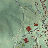 Second close-up of the map of Hampstead, Maryland print showing more streets and buildings