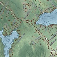 Second close-up of the map of Hampstead, New Hampshire print showing more streets and buildings