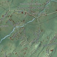 Second close-up of the map of Hamptonburgh, New York print showing more streets and buildings