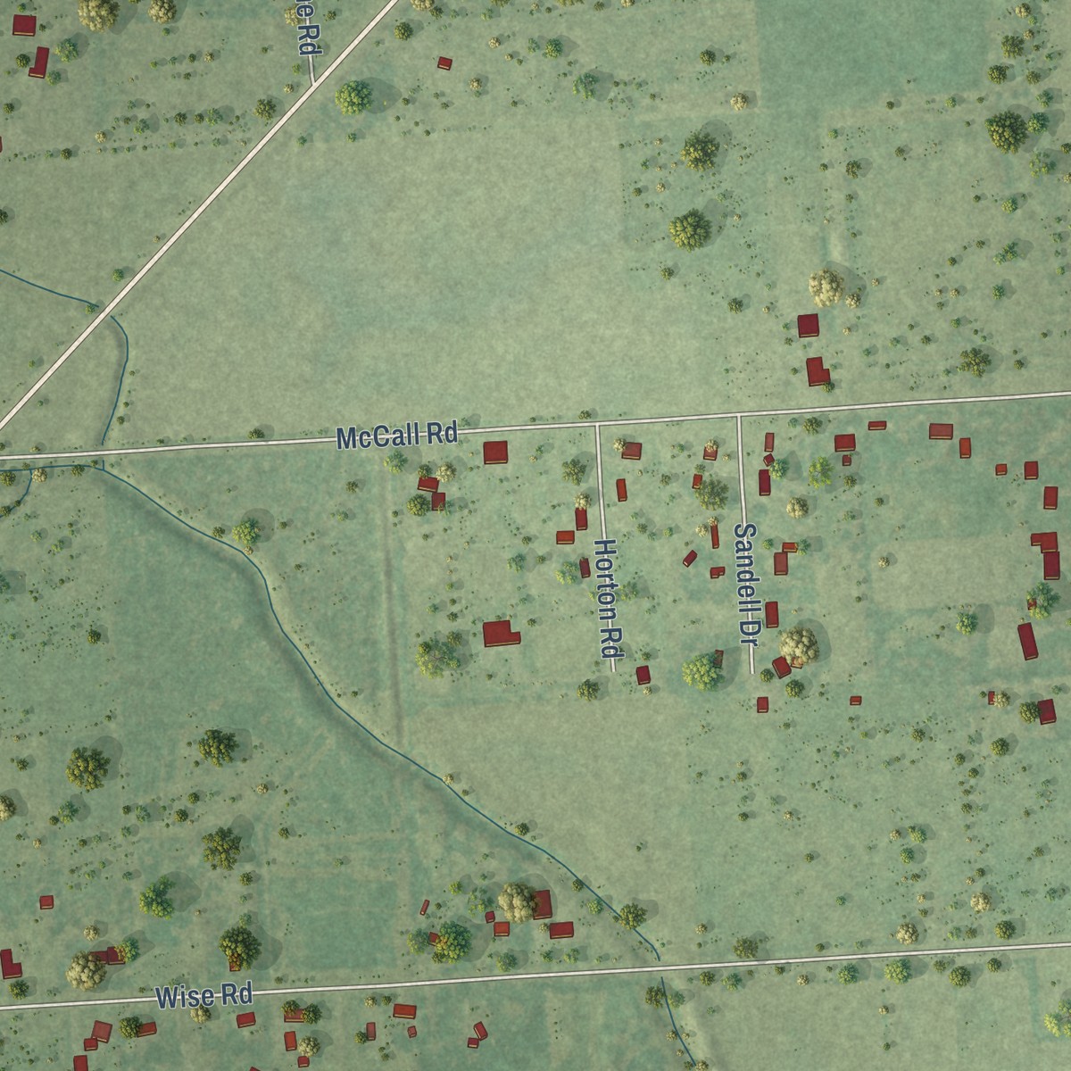 Second close-up of the map of Hamshire, Texas print showing more streets and buildings