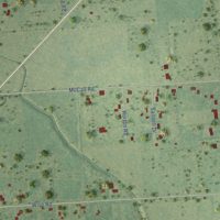 Second close-up of the map of Hamshire, Texas print showing more streets and buildings
