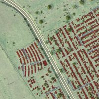 Second close-up of the map of Hamtramck, Michigan print showing more streets and buildings