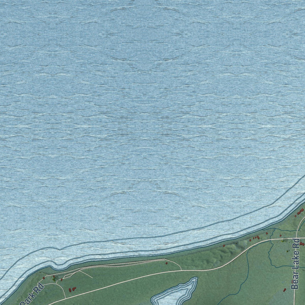 Second close-up of the map of Hancock, Houghton County, Michigan print showing more streets and buildings