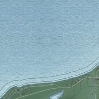 Second close-up of the map of Hancock, Houghton County, Michigan print showing more streets and buildings