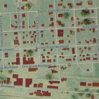 Second close-up of the map of Hankinson, North Dakota print showing more streets and buildings