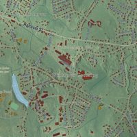 Second close-up of the map of Hanover, Massachusetts print showing more streets and buildings