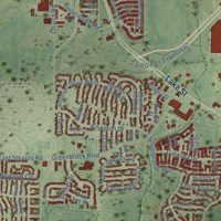 Second close-up of the map of Hanover Park, Illinois print showing more streets and buildings