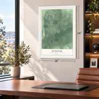 Hanover, Wexford County, Michigan map, 18 x 24 inch print in a white frame in a home office