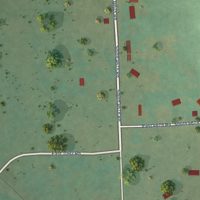 Second close-up of the map of Hanson, Oklahoma print showing more streets and buildings