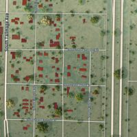 Second close-up of the map of Happy, Texas print showing more streets and buildings