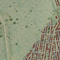 Second close-up of the map of Harahan, Louisiana print showing more streets and buildings