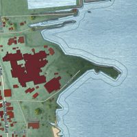 Second close-up of the map of Harbor Beach, Michigan print showing more streets and buildings