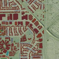 Second close-up of the map of Harbor City, California print showing more streets and buildings