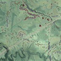 Second close-up of the map of Harborcreek, Pennsylvania print showing more streets and buildings