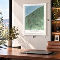 Harborcreek, Pennsylvania map, 18 x 24 inch print in a white frame in a home office