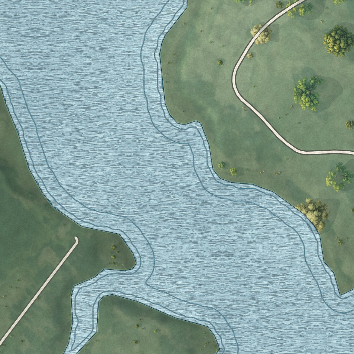 Second close-up of the map of Harborton, Virginia print showing more streets and buildings
