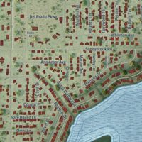 Second close-up of the map of Harbour Heights, Florida print showing more streets and buildings