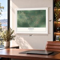 Hardin, Kentucky map, 18 x 24 inch print in a white frame in a home office
