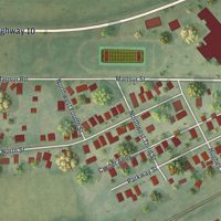Second close-up of the map of Hardin, Missouri print showing more streets and buildings