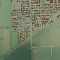 Second close-up of the map of Hardin, Montana print showing more streets and buildings