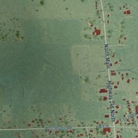 Second close-up of the map of Hardin, Texas print showing more streets and buildings