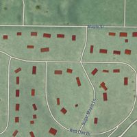 Second close-up of the map of Hardwood Acres, Michigan print showing more streets and buildings