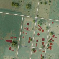 Second close-up of the map of Hargill, Texas print showing more streets and buildings