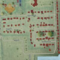 Second close-up of the map of Harlem Heights, Florida print showing more streets and buildings