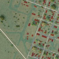 Second close-up of the map of Harlem, Montana print showing more streets and buildings