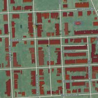 Second close-up of the map of Harlem Park, Maryland print showing more streets and buildings