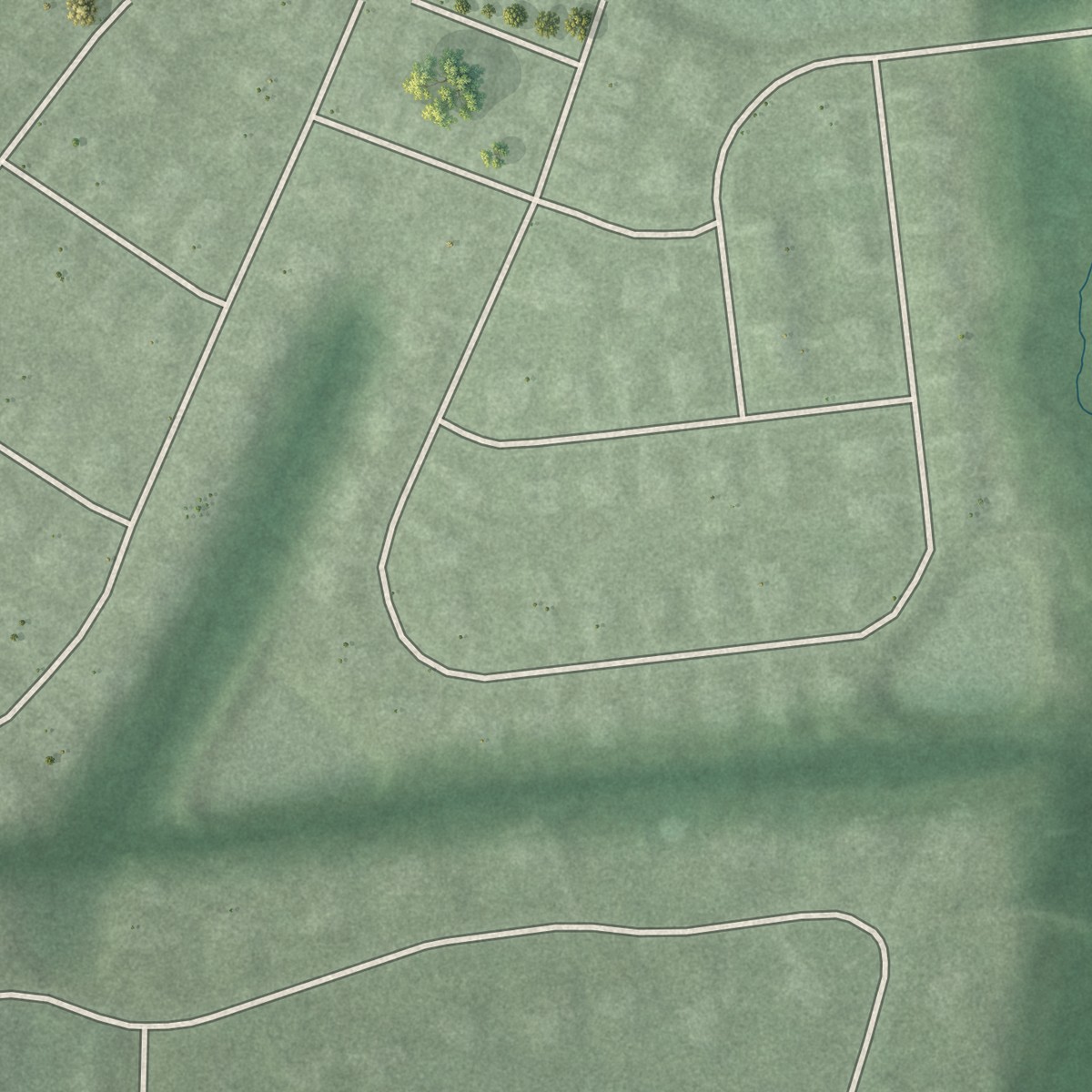 Second close-up of the map of Harlingen, New Jersey print showing more streets and buildings