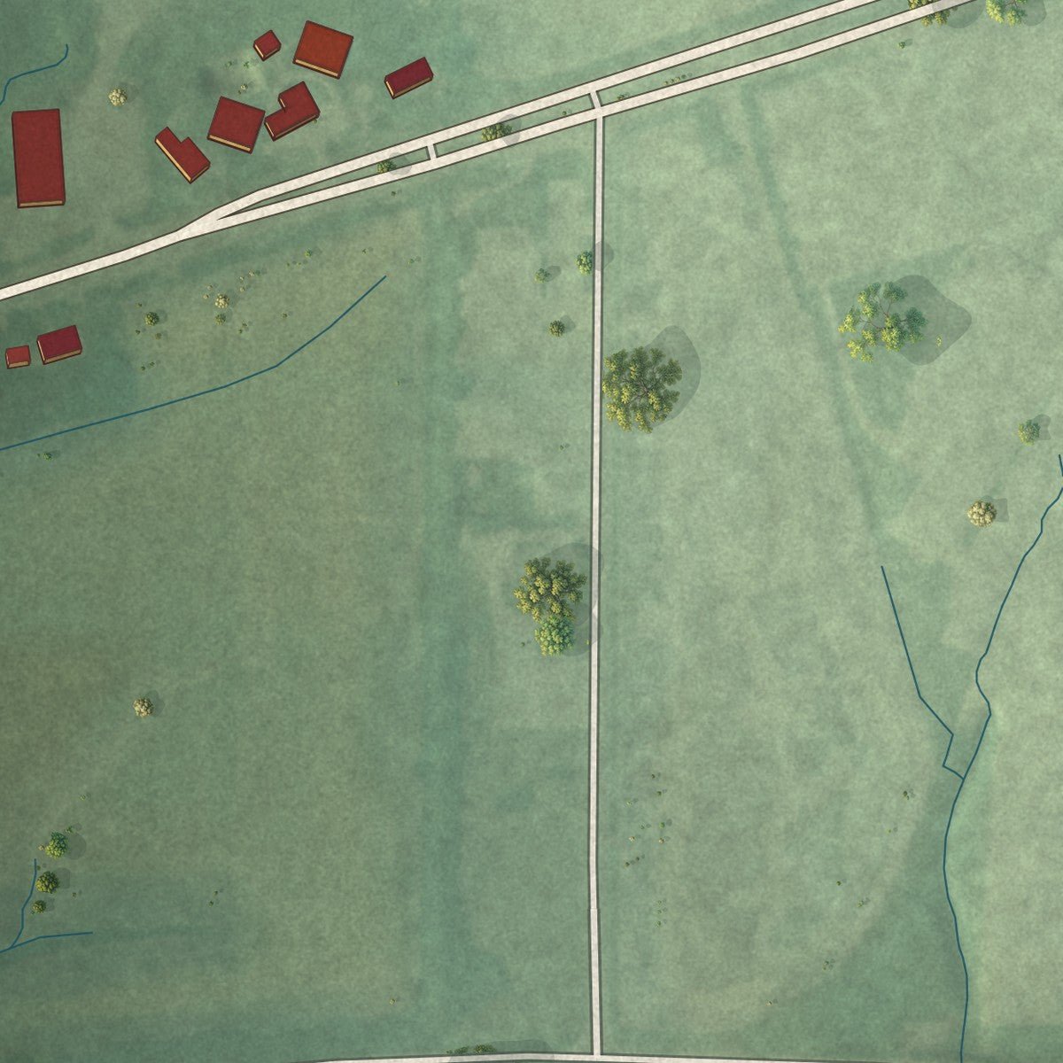 Second close-up of the map of Harmony, Indiana print showing more streets and buildings