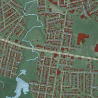 Second close-up of the map of Harmony, Monmouth County, New Jersey print showing more streets and buildings
