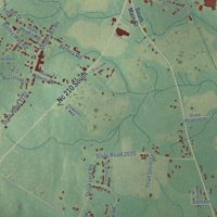 Second close-up of the map of Harnett, North Carolina print showing more streets and buildings