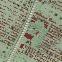 Second close-up of the map of Harper Woods, Michigan print showing more streets and buildings