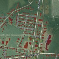 Second close-up of the map of Harrington, Delaware print showing more streets and buildings