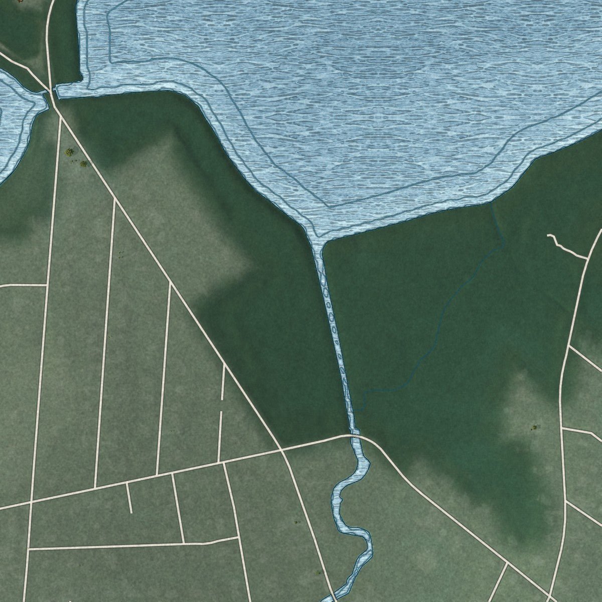 Second close-up of the map of Harrington Park, New Jersey print showing more streets and buildings