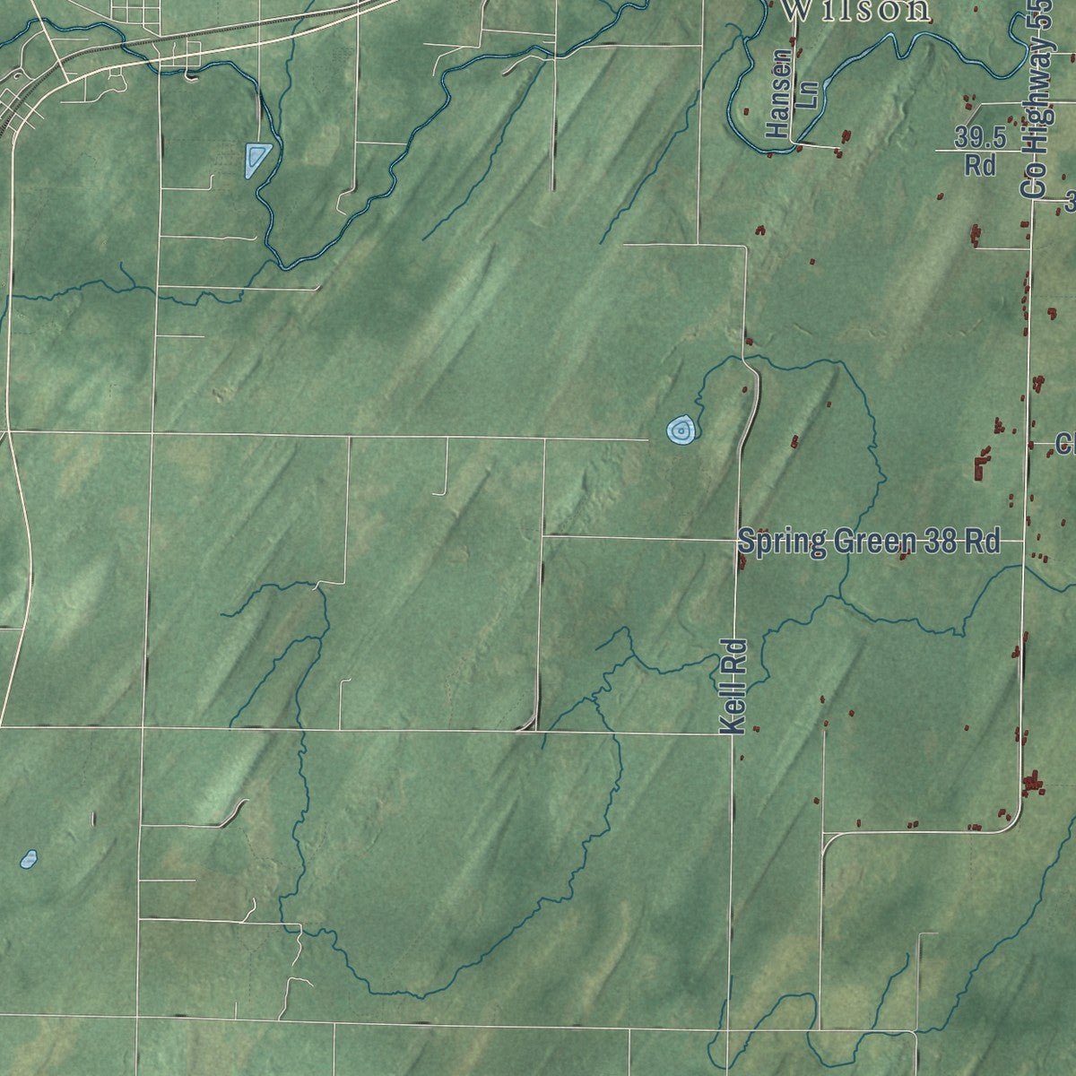 Second close-up of the map of Harris, Michigan print showing more streets and buildings