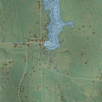 Second close-up of the map of Harris, Wisconsin print showing more streets and buildings