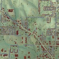 Second close-up of the map of Harrison, Arkansas print showing more streets and buildings