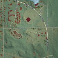 Second close-up of the map of Harrison, Clare County, Michigan print showing more streets and buildings