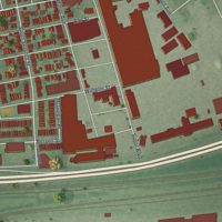 Second close-up of the map of Harrison, Hudson County, New Jersey print showing more streets and buildings