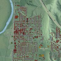 Second close-up of the map of Harrison, Ohio print showing more streets and buildings