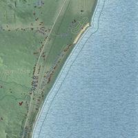 Second close-up of the map of Harrisville, Alcona County, Michigan print showing more streets and buildings
