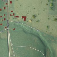 Second close-up of the map of Harrisville, Pennsylvania print showing more streets and buildings