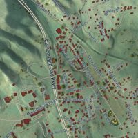 Second close-up of the map of Harrogate, Tennessee print showing more streets and buildings